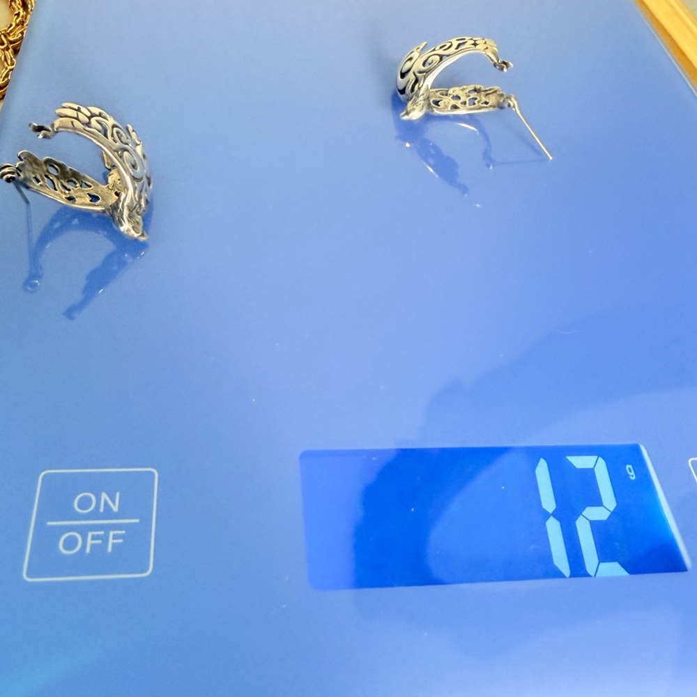 Vintage Shube’s Sterling Silver 925 Eagle Filigree Hoop Earrings - 12g - Picture 3 of 6